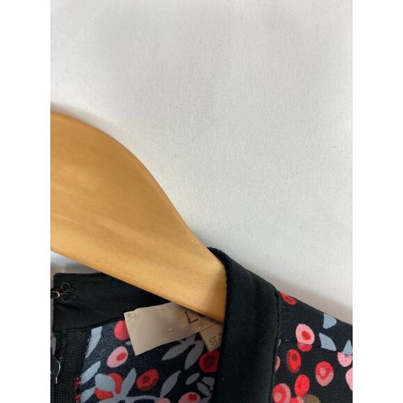 Ann Taylor LOFT Berry Velvet Trim Cutout Dress Size Small Tall - Picture 5 of 8